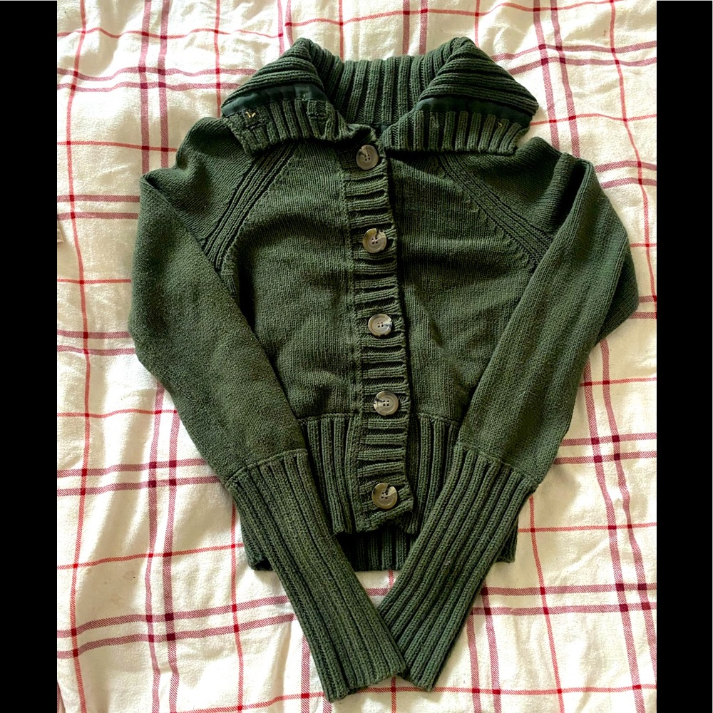 Army Green American Eagle Sweater Cardigan